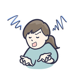 激しく意見を主張する女性のイラスト