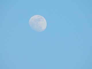 White Moon in a Clear Sky