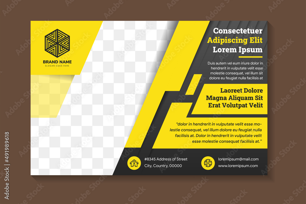 Poster abstract banner design using combination yellow and black gradient colors. horizontal vector backgro
