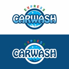 Express Car Wash Logo Design Template