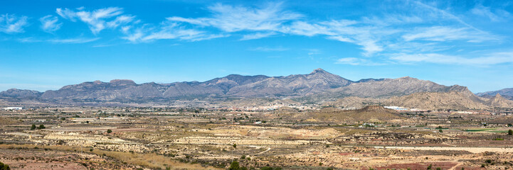 Fototapeta na wymiar Sierra del Cid landscape scenery near Alicante Alacant mountains panorama in Spain