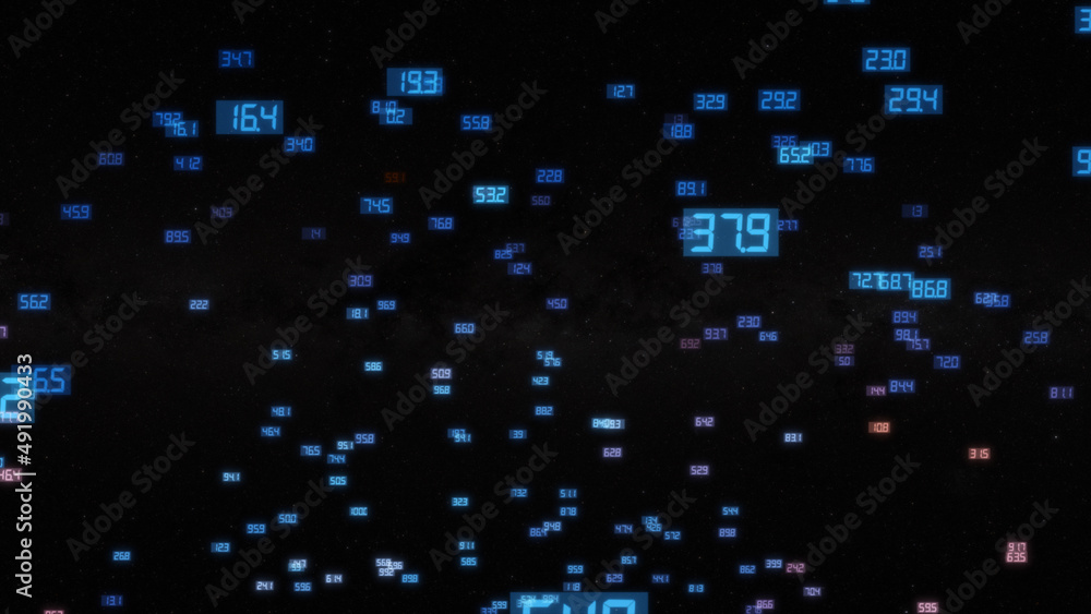 Poster luminous elements with numbers
