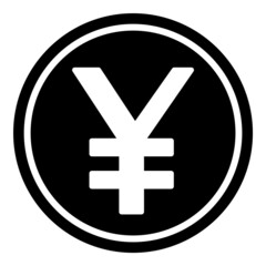 Yuan Yen Currency Flat Icon Isolated On White Background