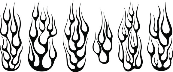 Fire flames isolated template. Tribal vector design. Car stickers. Icon fire illustration. Multiple shape tattoo design. © ARTSTOK
