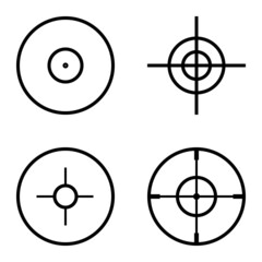 Crosshairs Flat Icon Set Isolated On White Background