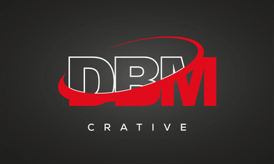 DBM creative letters logo with 360 symbol vector art template design