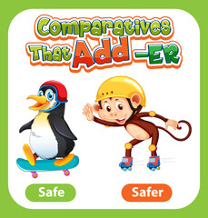 Comparative adjectives for word safe
