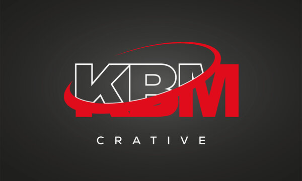 KBM creative letters logo with 360 symbol vector art template design