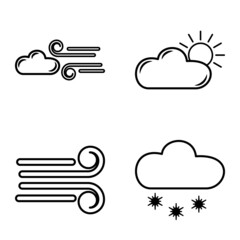 Weather Flat Icon Set Isolated On White Background