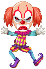 Colourful clown cartoon character