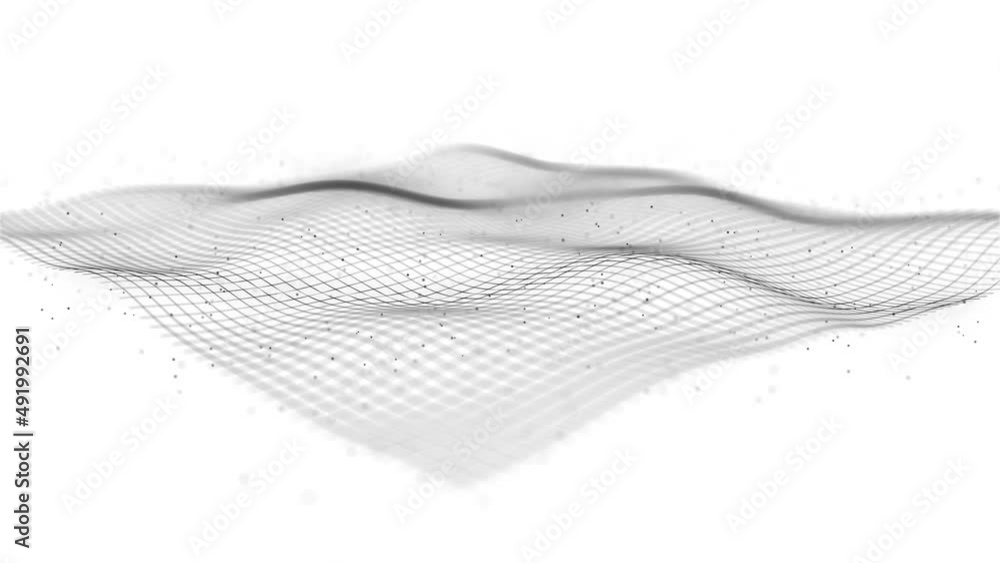Poster abstract network mesh waving fx background loop/ 4k animation of an abstract fractal background with