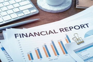 Financial graph chart report, financial statement review