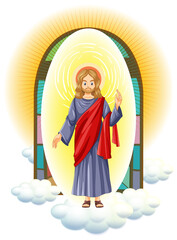 Obraz na płótnie Canvas Jesus Christ character in cartoon style
