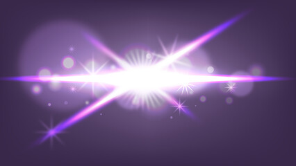 Dark Purple Bokeh Lights with Multiple directions of beam flares