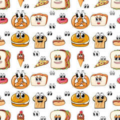 Obraz premium Seamless pattern cartoon on white background