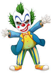 Colourful clown cartoon character