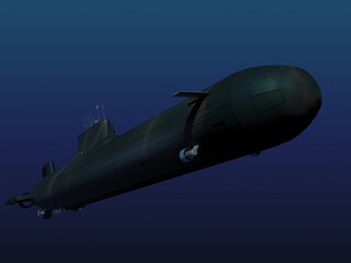 submarino Typhoon bajo el agua
