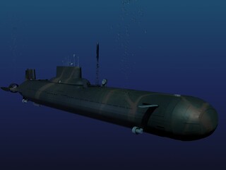 submarino Typhoon bajo el agua © Diego