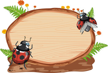 Insect with wooden frame board banner © GraphicsRF