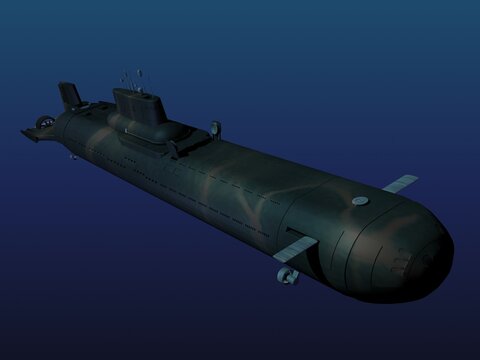 submarino Typhoon bajo el agua