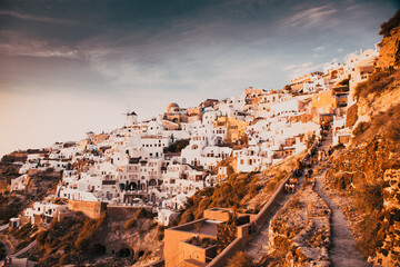 Fototapeta premium luxury holiday in Santorini, Greece