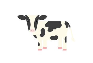 立っているかわいい牛のイラスト - 干支・丑年・家畜のイメージ素材