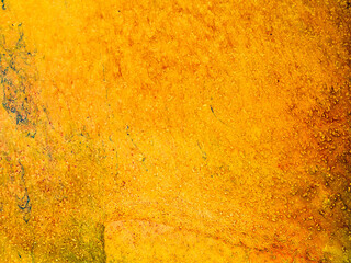 Abstract painting linear elements forming a wavy shape with wavy elements in yellow gold hues. Illustration.