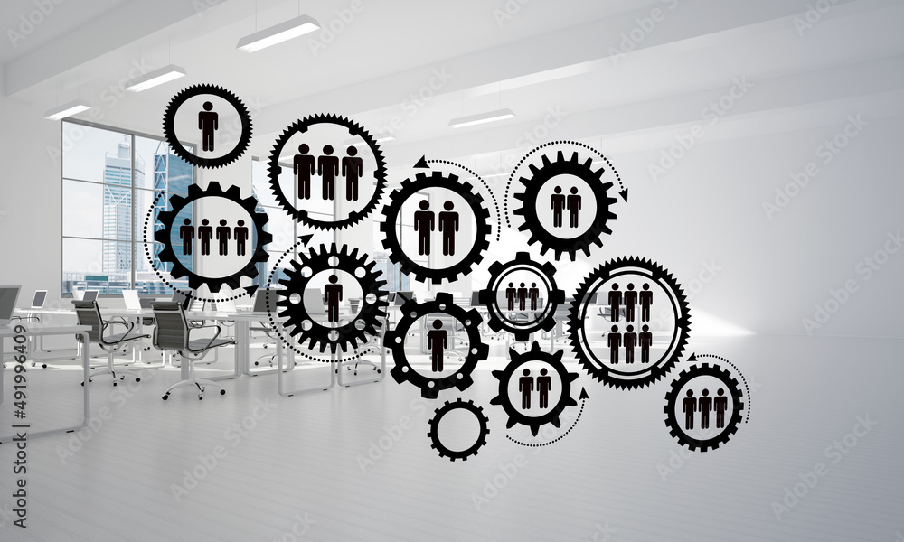 Poster networking and wireless connection as concept for effective modern business