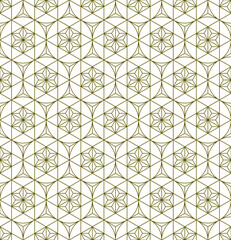 Seamless traditional Japanese ornament Kumiko.Golden color lines.