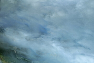 Montanejos, Valencia, Spain: 06.24.2021; The texture of body of waterfall in Montanejos