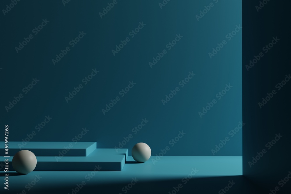 Poster stand product display with 3d render podium scene background
