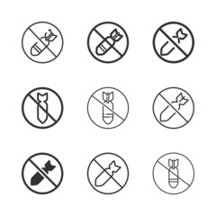 No war line icon. No weapon sign