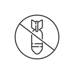 No war line icon. No weapon sign