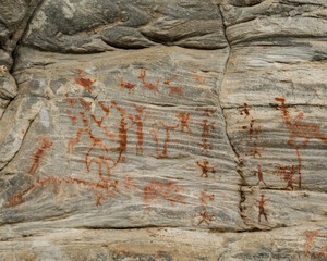 Pinturas rupestres com 9 mil anos no sítio Xiquexique em Carnaúba dos Dantas, Rio Grande do Norte