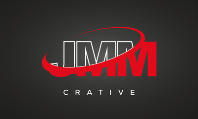 JMM creative letters logo with 360 symbol vector art template design