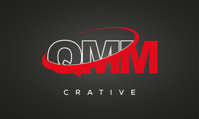 QMM creative letters logo with 360 symbol vector art template design