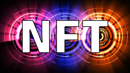 NFT Non Fungible Token concept digital Art