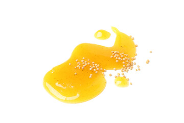 Mustard honey sauce isolated on white background