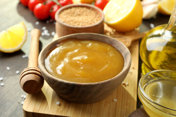 Concept of tasty food with sauce, close up