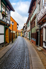 Fototapeta na wymiar Erkundungstour durch die wunderschöne Altstadt von Wernigerode vor den Toren des Harzes - Sachsen-Anhalt - Deutschland