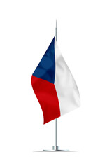 Small Flag of Czech Republic on a Metal Pole