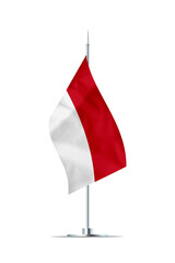 Small Flag of Indonesia on a Metal Pole