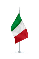 Small Flag of Italy on a Metal Pole