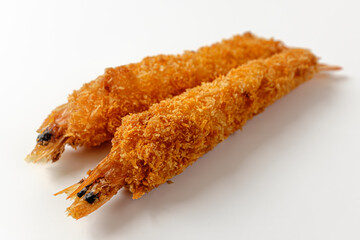 fried shrimp on a white background