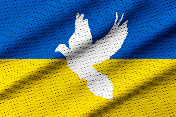 White dove shape on Ukraina flag