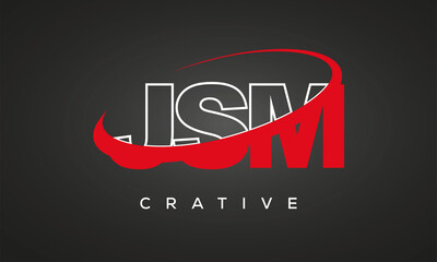 JSM creative letters logo with 360 symbol vector art template design	