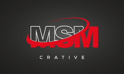 Fototapeta na wymiar MSM creative letters logo with 360 symbol vector art template design 