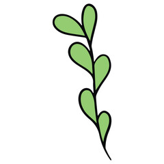 leaf hand drawn and Spring flat color design