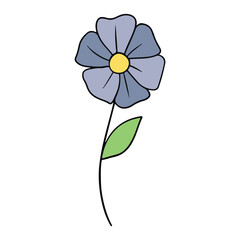 Flower hand-drawn and Spring flat color design