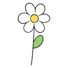 Flower hand-drawn and Spring flat color design